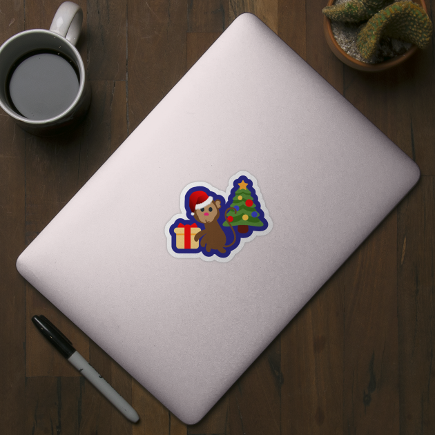 santa christmas monkey emoji by gossiprag